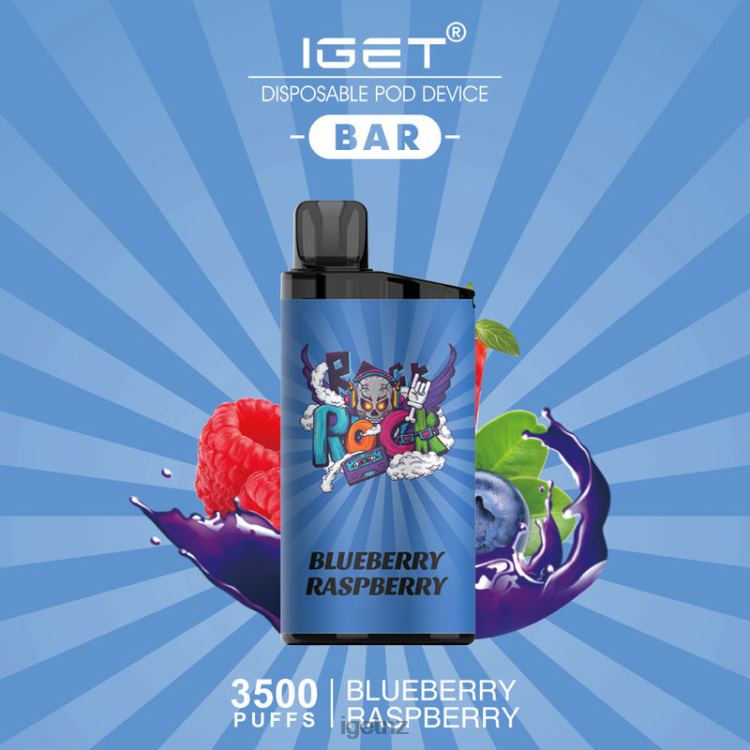 D6282618 IGET BAR - 3500 PUFFS - IGET Pods NZ Blueberry Raspberry Ice