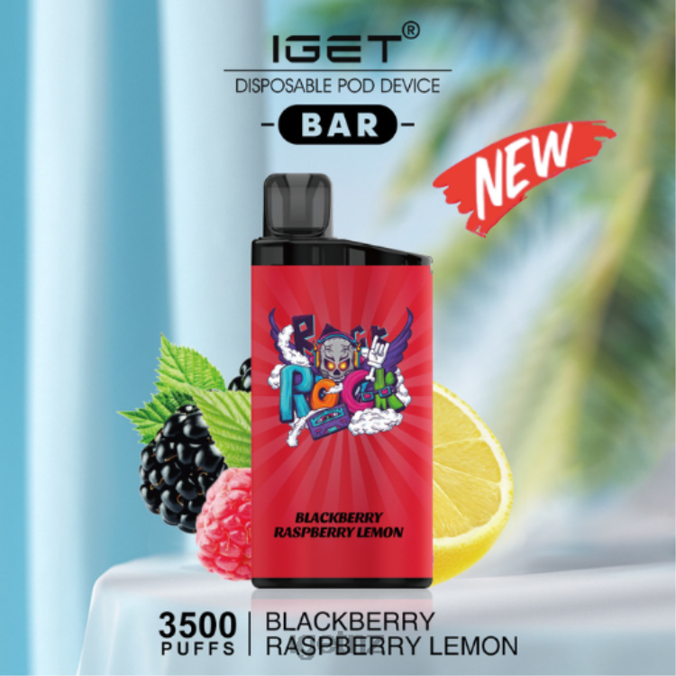 D6282643 IGET BAR - 3500 PUFFS - IGET New Zealand Blackberry Raspberry Lemon