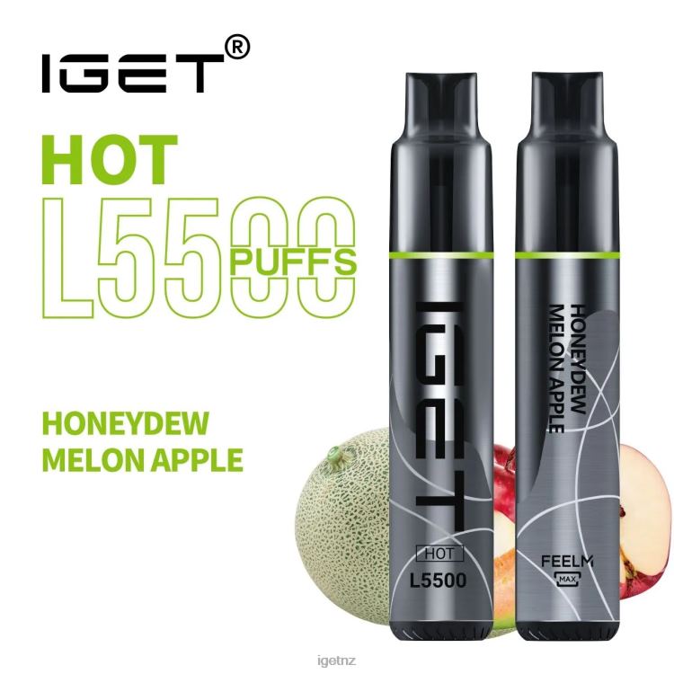 D6282593 IGET HOT - 5500 PUFFS - IGET New Zealand Honeydew Melon Apple