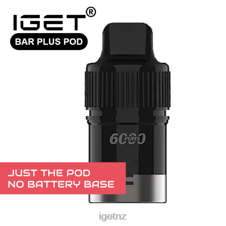 D6282675 IGET BAR PLUS - POD ONLY - GRAPE PEACH ICE - 6000 PUFFS (NO BATTERY BASE) - IGET NZ Onlygrape Peach Ice