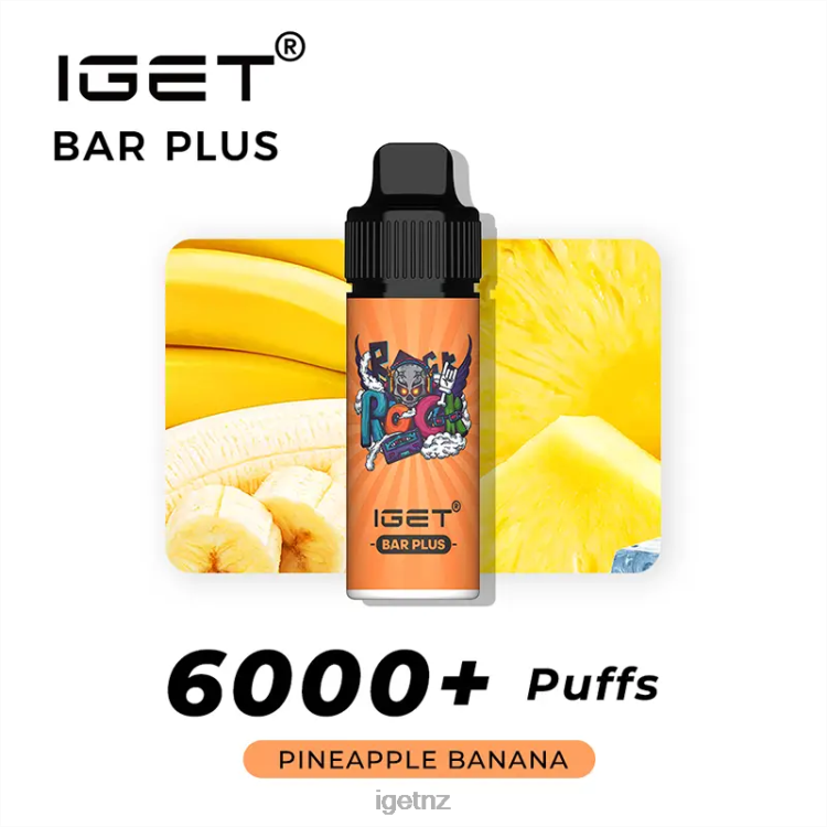 D6282239 IGET Bar Plus 6000 Puffs - IGET New Zealand Pineapple Banana