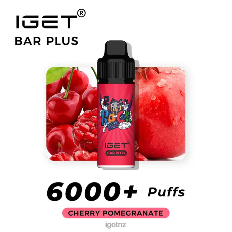 D6282243 IGET Bar Plus 6000 Puffs - IGET Wholesale Nz Cherry Pomegranate