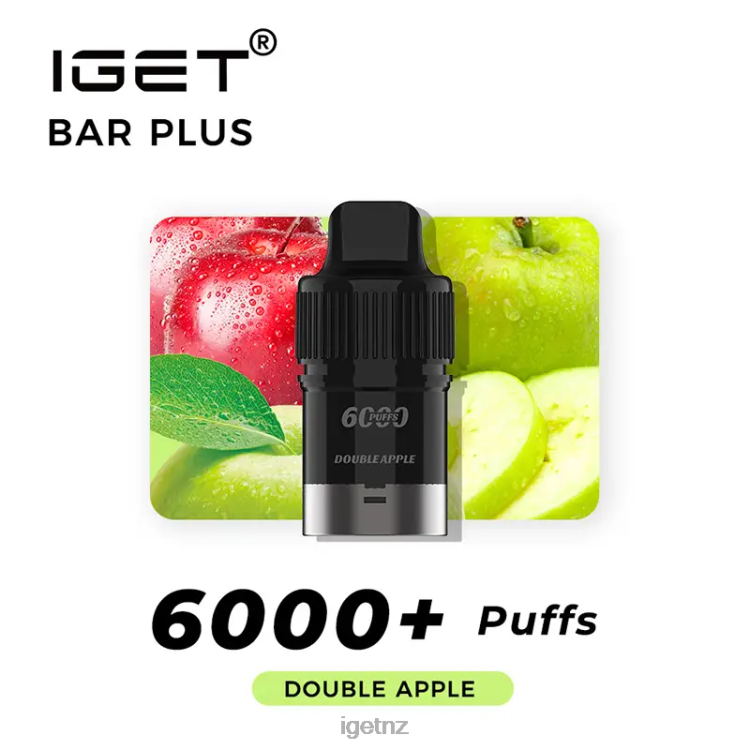 D6282259 IGET Bar Plus Pod 6000 Puffs - IGET New Zealand Double Apple