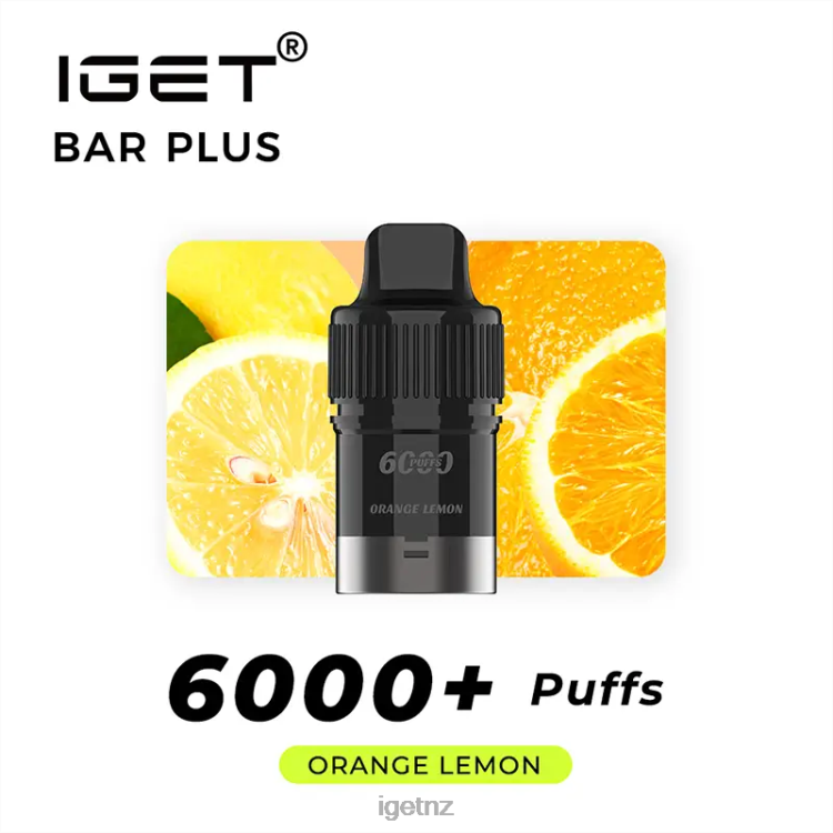 D6282261 IGET Bar Plus Pod 6000 Puffs - IGET NZ Orange Lemon