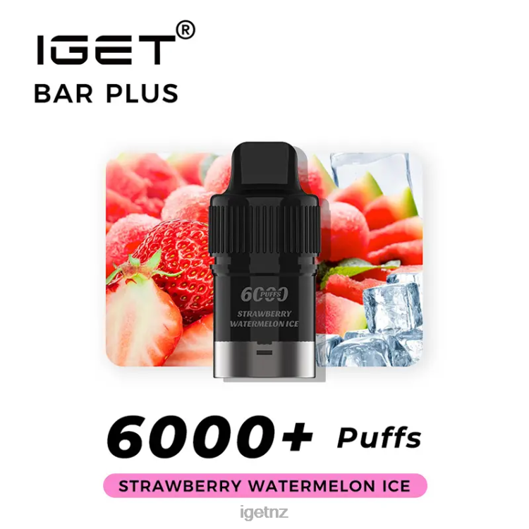 D6282271 IGET Bar Plus Pod 6000 Puffs - IGET NZ Strawberry Watermelon Ice